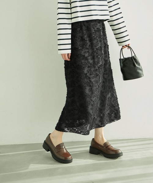 ROPE' PICNIC（ロペピクニック）の「フリンジスカート（スカート・レディース・ブラック/サックスブルー/ホワイト系その他・38/40）」の2枚目の写真