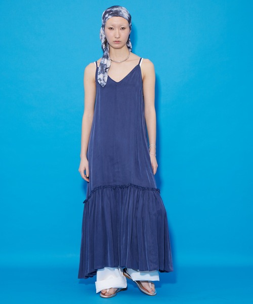 THE PAUSE（ザ ポーズ）の「【THE PAUSE】タイダイスカーフ（バンダナ/スカーフ・レディース・ライトグレー/ネイビー・FREE）」の12枚目の写真