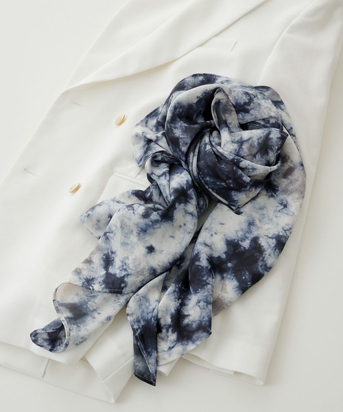 THE PAUSE（ザ ポーズ）の「【THE PAUSE】タイダイスカーフ（バンダナ/スカーフ・レディース・ライトグレー/ネイビー・FREE）」の14枚目の写真