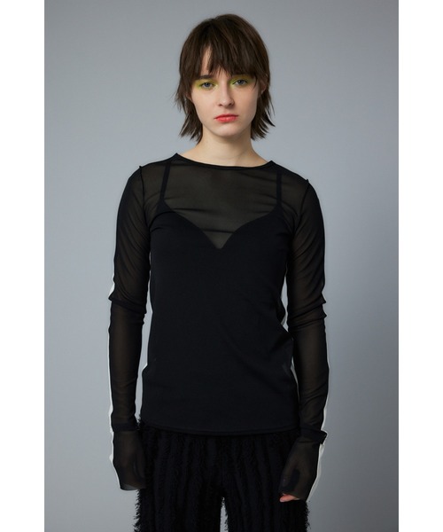 HeRIN.CYE ヘリンドットサイ ニット　バイカラー　長袖　ブラック　新品 HeRIN.CYE ヘリンドットサイ ニット バイカラー 長袖 ブラック