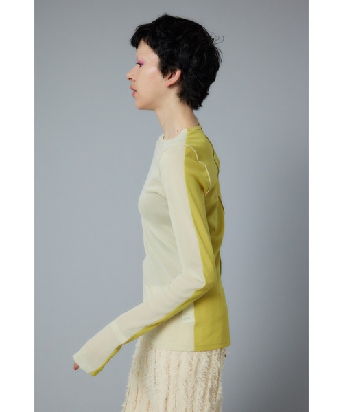 HeRIN.CYE へリンドットサイ　長袖カットソー セール】Feels piping tops フィールズパイピングトップス（T