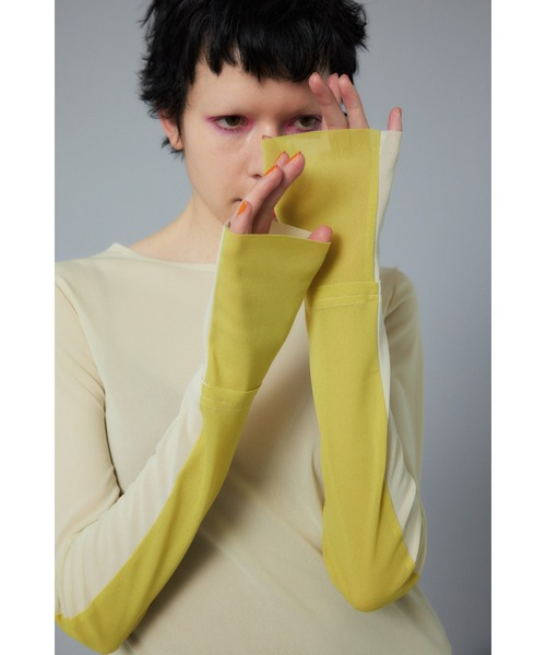 HeRIN.CYE 新品未使用品　タグ付き　ボーダーメッシュインナートップス HeRIN.CYE 新品未使用品 タグ付き ボーダーメッシュインナー
