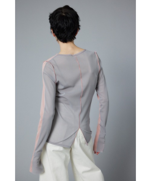 HeRIN.CYE へリンドットサイ　長袖カットソー セール】Feels piping tops フィールズパイピングトップス（T