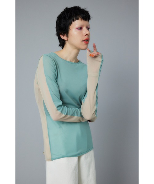 HeRIN.CYE へリンドットサイ　長袖カットソー セール】Feels piping tops フィールズパイピングトップス（T