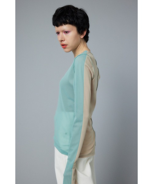 HeRIN.CYE 新品未使用品　タグ付き　ボーダーメッシュインナートップス HeRIN.CYE 新品未使用品 タグ付き ボーダーメッシュインナー