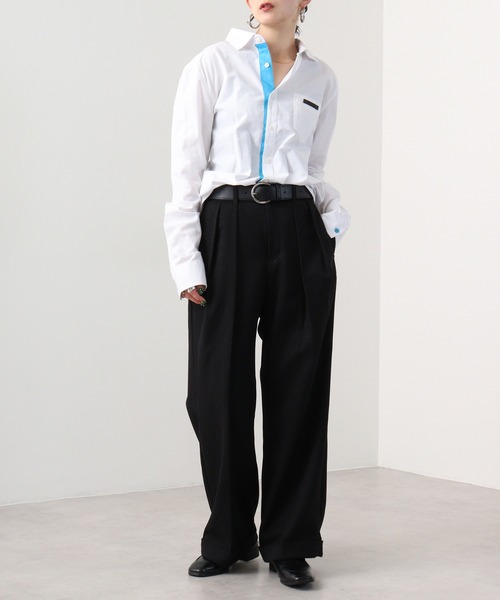 EVOLUTION（エボリューション）の「Frontline Regular Long Sleeve Shirt / フロントラインレギュラー長袖シャツ unisex（シャツ/ブラウス・メンズ・オフホワイト/ブラック・M/L/XL）」の8枚目の写真