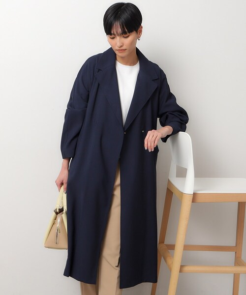 OPAQUE.CLIP(オペークドットクリップ)の「◆リラクシーツイルトレンチコート【洗える】(トレンチコート・レディース・ネイビー/ベージュ・00)」の6枚目の写真