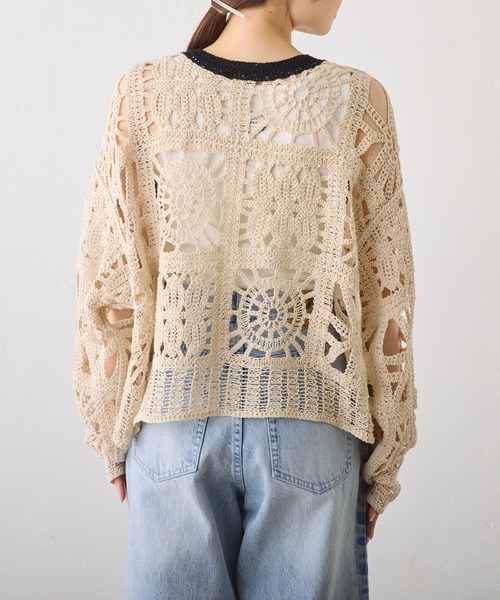 PUAL CE CIN（ピュアルセシン）の「かぎ針編み風微配色カーディガン（カーディガン/ボレロ・レディース・その他1・FREE）」の17枚目の写真