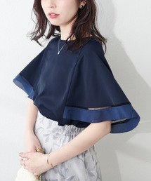 袖口配色切替ブラウス