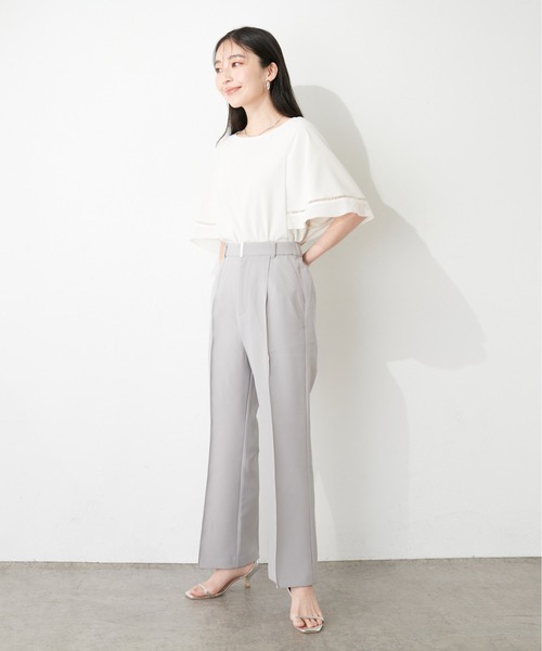 natural couture(ナチュラルクチュール)の「袖口配色切替ブラウス(シャツ/ブラウス・レディース・ライトベージュ/サックスブルー/アイボリー/ネイビー・FREE)」の8枚目の写真