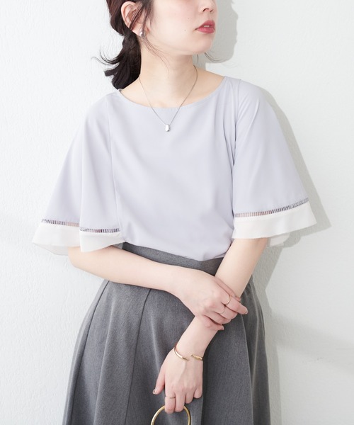 natural couture(ナチュラルクチュール)の「袖口配色切替ブラウス(シャツ/ブラウス・レディース・ライトベージュ/サックスブルー/アイボリー/ネイビー・FREE)」の20枚目の写真