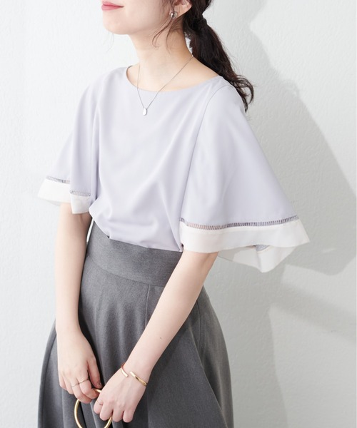 natural couture(ナチュラルクチュール)の「袖口配色切替ブラウス(シャツ/ブラウス・レディース・ライトベージュ/サックスブルー/アイボリー/ネイビー・FREE)」の21枚目の写真