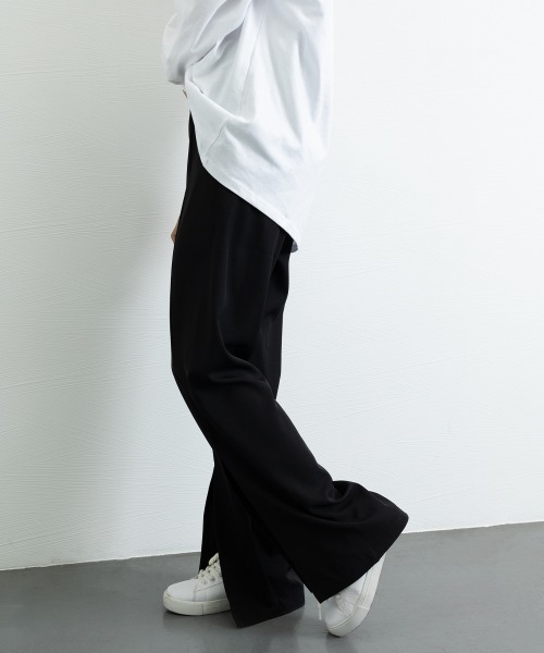 Miniministore(ミニミニストア)の「スリットパンツ ハイウエストカラーパンツ(スラックス・レディース・ブラック/ブルーグレー/グリーン・FREE)」の16枚目の写真