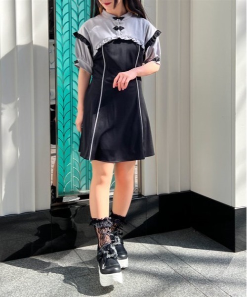 REYC♡ヘムフレアワンピース サックス reyc yokochan