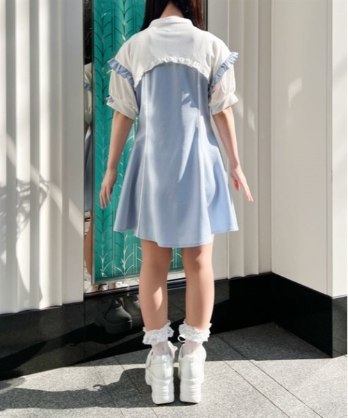REYC♡ヘムフレアワンピース サックス reyc yokochan