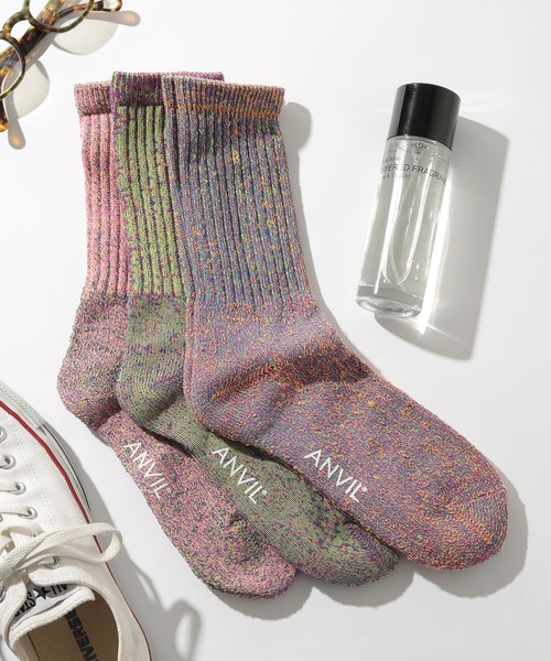 ANVIL(アンヴィル)の「【ANVIL】3パック レディースクルーソックス/3P Quarter Socks/ANS05W MURS(ソックス/靴下・レディース・ブラック/ベージュ/ホワイト/その他1/その他2/その他3/ホワイト系その他2/ブラック系その他2・S)」の7枚目の写真