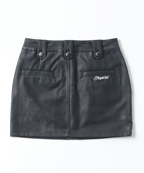 Nope Girl(ノープガール)の「fake leather skirt(スカート・レディース・ブラウン/ブラック・SMALL/MEDIUM)」の3枚目の写真