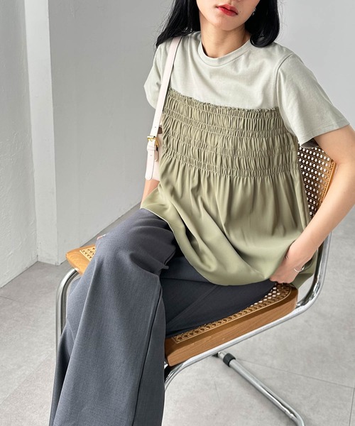 セール】【接触冷感】ビスチェレイヤードTシャツ（Tシャツ