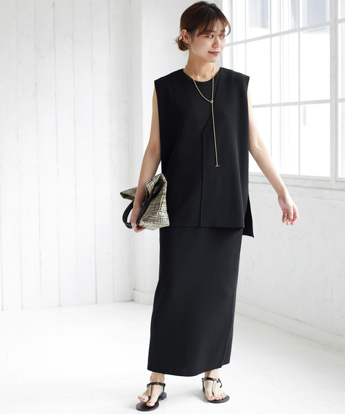 JOURNAL STANDARD relume（ジャーナルスタンダード　レリューム）の「《追加3》ウォッシャブル総針タイトスカート（スカート・レディース・グレー/ブラック・FREE）」の4枚目の写真