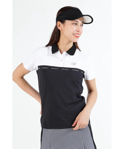 New Balance Golf（ニューバランスゴルフ）の「【new balance golf】バイカラー ポップコーンピケ 半袖 ポロシャツ (WOMENS SPORT)（ポロシャツ・レディース・イエロー/ブラック/ホワイト・SMALL/LARGE/MEDIUM）」の4枚目の写真