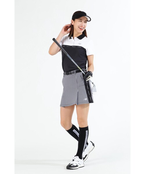 New Balance Golf（ニューバランスゴルフ）の「【new balance golf】バイカラー ポップコーンピケ 半袖 ポロシャツ (WOMENS SPORT)（ポロシャツ・レディース・イエロー/ブラック/ホワイト・SMALL/LARGE/MEDIUM）」の5枚目の写真