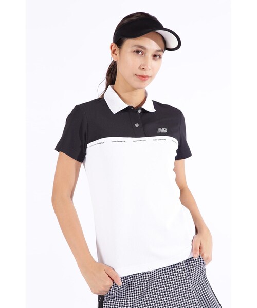 New Balance Golf（ニューバランスゴルフ）の「【new balance golf】バイカラー ポップコーンピケ 半袖 ポロシャツ (WOMENS SPORT)（ポロシャツ・レディース・イエロー/ブラック/ホワイト・SMALL/LARGE/MEDIUM）」の2枚目の写真