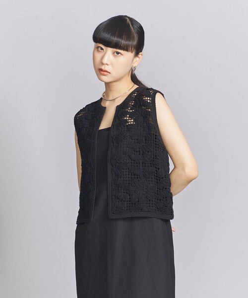 kk225さん専用‼️BEAUTY&YOUTH テープ エンブロイダリー ベスト