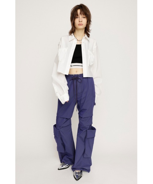 SLY(スライ)の「【限定カラーあり】GATHER POCKET CROPPED SH ギャザー ポケット クロップド シャツ(シャツ/ブラウス・レディース・ライトピンク/ライム/ホワイト/ブルー/マルチ・FREE)」の13枚目の写真