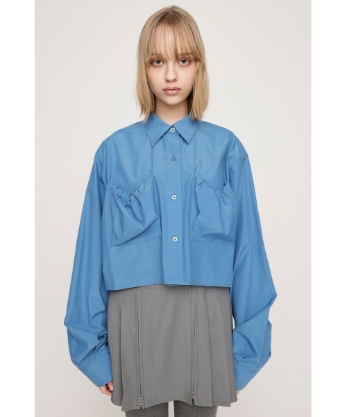 SLY(スライ)の「【限定カラーあり】GATHER POCKET CROPPED SH ギャザー ポケット クロップド シャツ(シャツ/ブラウス・レディース・ライトピンク/ライム/ホワイト/ブルー/マルチ・FREE)」の20枚目の写真
