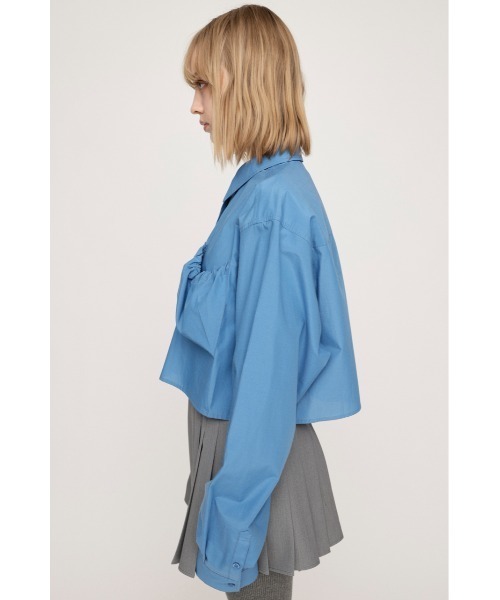 SLY(スライ)の「【限定カラーあり】GATHER POCKET CROPPED SH ギャザー ポケット クロップド シャツ(シャツ/ブラウス・レディース・ライトピンク/ライム/ホワイト/ブルー/マルチ・FREE)」の19枚目の写真