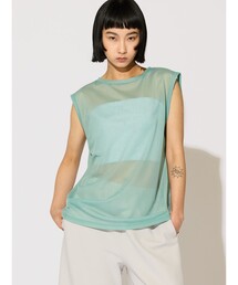 MIDIUMISOLID for Ladies シアーノースリーブ プルオーバー