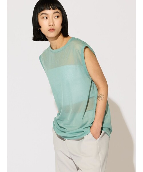 セール】MIDIUMISOLID for Ladies シアーノースリーブ プル