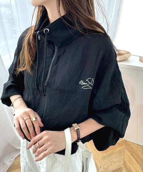 良品✨ ゴーシュ リネン ノーカラー ジップ ブルゾン 日本製 黒 良品✨ ゴーシュ リネン ノーカラー ジップ ブルゾン 日本製 黒