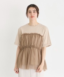 INED CLARO | チュールレイヤードTシャツ(Tシャツ/カットソー)