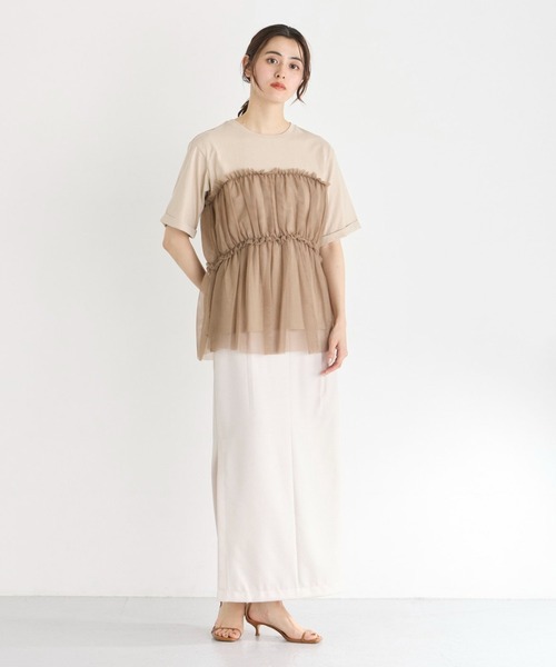 INED CLARO（イネドクラロ）の「チュールレイヤードTシャツ（Tシャツ/カットソー・レディース・オフホワイト/ベージュ・フリー）」の17枚目の写真