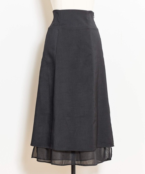 NOELA（ノエラ）の「シアー切替Ａラインスカート（スカート・レディース・ピンク/ベージュ/ブラック・M/S）」の2枚目の写真