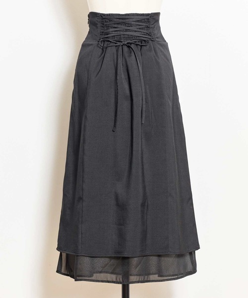 NOELA（ノエラ）の「シアー切替Ａラインスカート（スカート・レディース・ピンク/ベージュ/ブラック・M/S）」の8枚目の写真