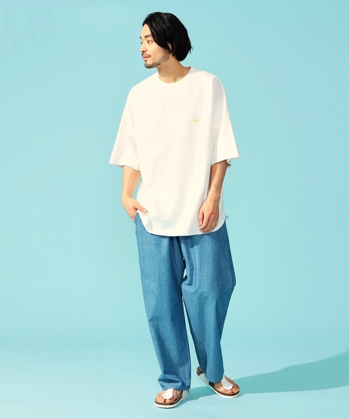 Lee（リー）の「Lee/リー バックアーチ ショートスリーブTシャツ（Tシャツ/カットソー・メンズ・チャコールグレー/サックスブルー/ホワイト/オレンジ・SMALL/MEDIUM/LARGE）」の19枚目の写真