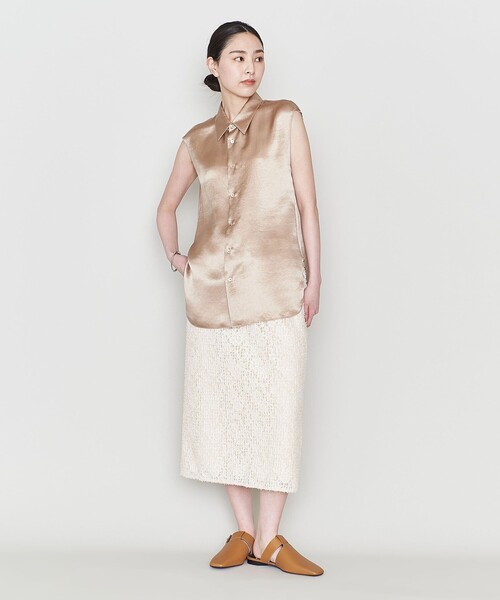 ASTRAET（アストラット）の「＜ASTRAET＞カットジャカード ウエストゴム タイトスカート（スカート・レディース・オフホワイト/ブラック・0/1）」の4枚目の写真