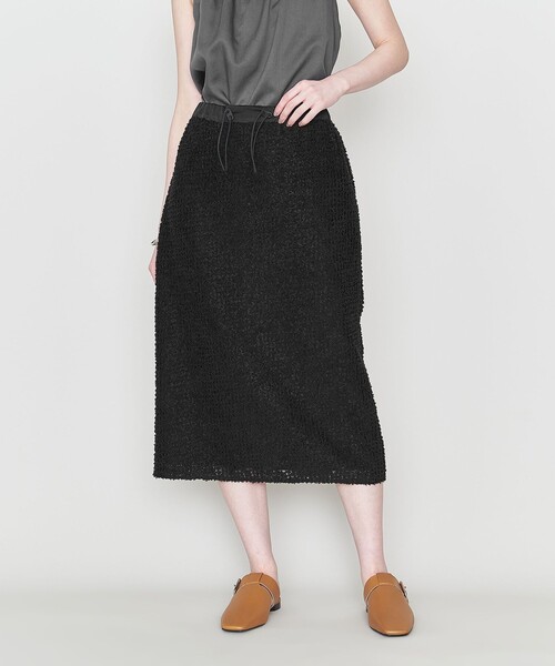 ASTRAET（アストラット）の「＜ASTRAET＞カットジャカード ウエストゴム タイトスカート（スカート・レディース・オフホワイト/ブラック・0/1）」の5枚目の写真