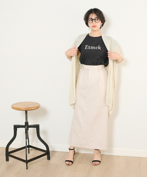 INED CLARO(イネドクラロ)の「リネンライク Iラインスカート【セットアップ対応】(スカート・レディース・ブラック/ベージュ・フリー)」の8枚目の写真