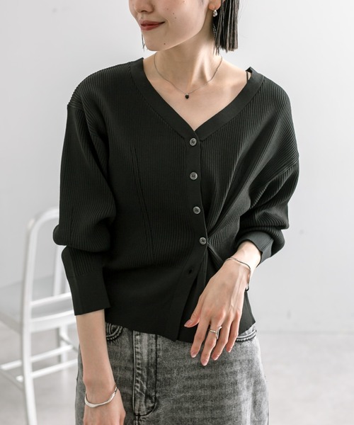 mystic（ミスティック）の「【4色展開】NEWレイヤードボタンカーディガン（カーディガン/ボレロ・レディース・イエロー/オレンジ/アイボリー/ブラック・FREE）」の14枚目の写真