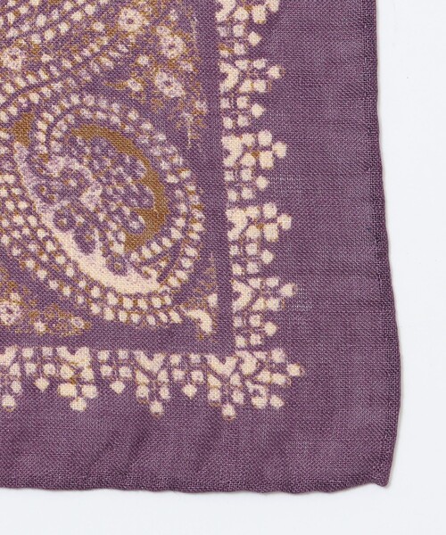 SHIPS（シップス）の「Puccini: リネン バンダナ柄 チーフ（ハンカチ/ハンドタオル・メンズ・ネイビー/ブラウン/ライトオリーブ・ONE SIZE）」の4枚目の写真