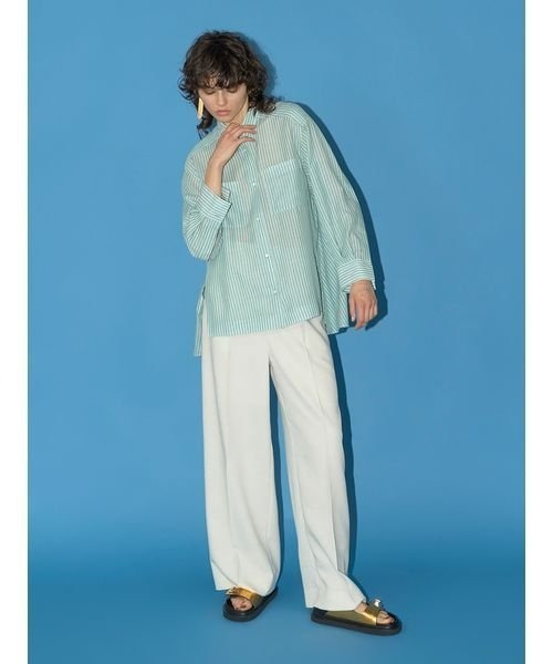 styling/(スタイリング)の「サイドスリットシャツ(シャツ/ブラウス・レディース・サックスブルー/ホワイト/モカ・FREE)」の6枚目の写真