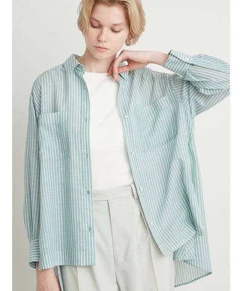 styling/(スタイリング)の「サイドスリットシャツ(シャツ/ブラウス・レディース・サックスブルー/ホワイト/モカ・FREE)」の7枚目の写真