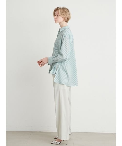 styling/(スタイリング)の「サイドスリットシャツ(シャツ/ブラウス・レディース・サックスブルー/ホワイト/モカ・FREE)」の10枚目の写真