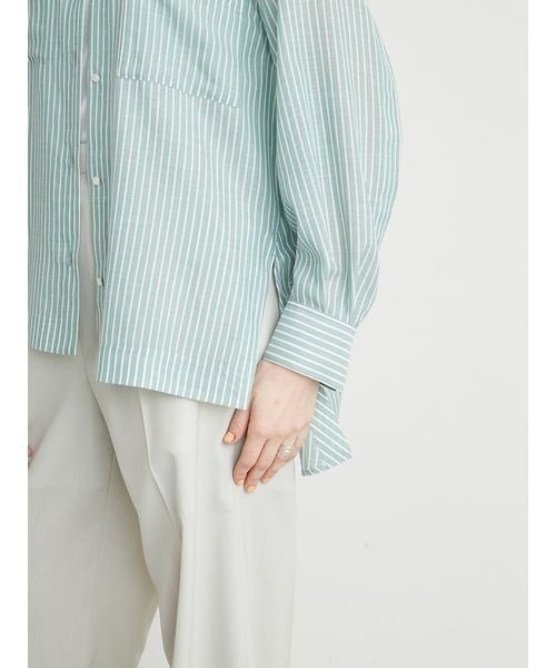 styling/(スタイリング)の「サイドスリットシャツ(シャツ/ブラウス・レディース・サックスブルー/ホワイト/モカ・FREE)」の11枚目の写真