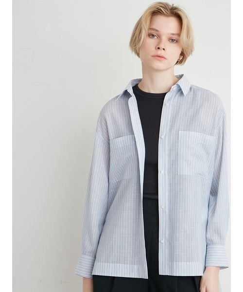 styling/(スタイリング)の「サイドスリットシャツ(シャツ/ブラウス・レディース・サックスブルー/ホワイト/モカ・FREE)」の13枚目の写真