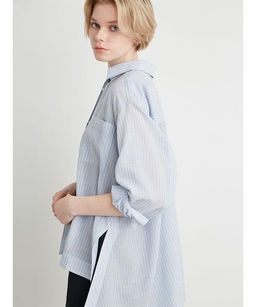 styling/(スタイリング)の「サイドスリットシャツ(シャツ/ブラウス・レディース・サックスブルー/ホワイト/モカ・FREE)」の14枚目の写真