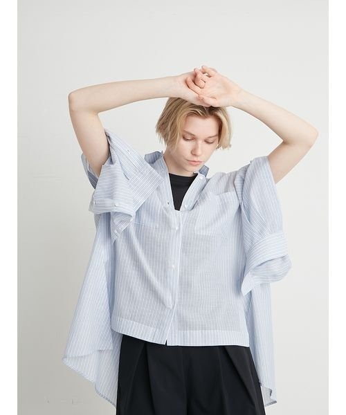 styling/(スタイリング)の「サイドスリットシャツ(シャツ/ブラウス・レディース・サックスブルー/ホワイト/モカ・FREE)」の12枚目の写真
